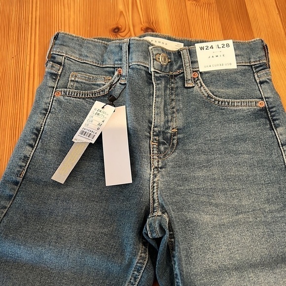 Topshop Jamie High Waisted Skinny Jeans NWT Size 0P JB - Picture 5 of 8